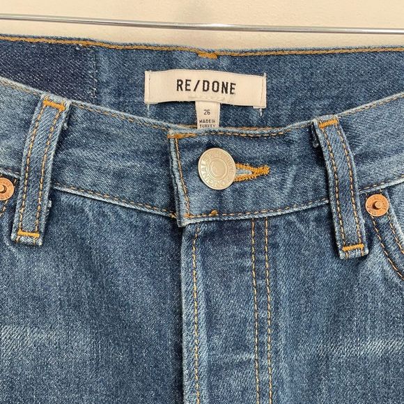 RE/DONE 90s High Rise Loose Jeans Destroyed Broken Blue - Picture 9 of 12